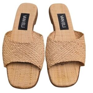 VANELI Woven Straw Wedge Slide Sandals Women's Comfort 5.5 Y2K Beach Cruise